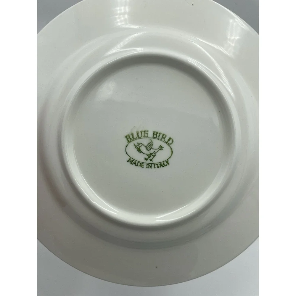 Blue Bird Ceramic Salad Plate Blue & White With Strawberries‎ 7 ¾